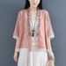 Diagonal Three-Button Short-Sleeved Pure Cotton Faux Two-Piece Shirt Women's Top With China-Inspired Retro Tea-Party Sty_ecoleips.com