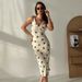 French Style Pure Desire Bow V Neck Strap Dress Women's Slim Bodycon Dress Summer Elegant Party Night Out Dress_ecoleips.com