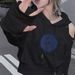 Women's Clothing Hip Hop Style Starry Sky Pattern Long Sleeved Hooded Sweatshirt_ecoleips.com