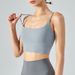 European And American Style Vest Top With Chest Pads Women's Sports Bra Thin Shoulder Strap Beautiful Back Camisole_ecoleips.com
