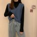 Aria Basics 2024 V-neck Twisted Knit Women, Sleeveless Sweater Outerwear, Versatile Tie-dye Hong Kong Style Short Vest For Commuting_ecoleips.com