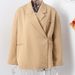 "Women's Long Sleeve Blazer Jacket With Notch Lapel & Side Pockets - Relaxed Fit Polyester Coat For Work & Casual (Gray/Black/Khaki, S-L)"_ecoleips.com