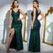 Women's Clothing Sexy retro green sequined dress_ecoleips.com