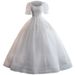 Main wedding dress bride large tail female small summer one-shoulder palace style_ecoleips.com