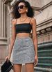 Aria Basics Aria Basics In-stock European And American TK New Houndstooth Elegant Bodycon High-waisted Short Skirt_ecoleips.com