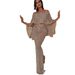 Women's Clothing new large ruffled chest wrap one shoulder dress hip wrapped slit evening dress_ecoleips.com