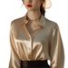 European American Design, Niche Professional Style, High-end Luxury, Vintage Unique And Exquisite Purple Shirt Top For_ecoleips.com