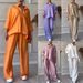 Women's Clothing Women's 2-Piece Set Plus Size Fashion Shirt Suit High Waist Loose Trousers_ecoleips.com
