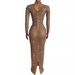 Women's Clothing Performance Costumes Long Sleeves Wrapped Tight Sexy Wrapped Catwalk Host Singer Fishtail Long Sleeves_ecoleips.com