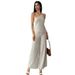 Women's Asymmetrical Ruffled Backless Top And High Waisted Trousers Two Piece Set Summer New Arrival_ecoleips.com