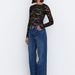 Women's Lace Base Layer Top Fleece Lined Mesh Long Sleeve Stylish Short Inner Layer Spring Collection Sexy_ecoleips.com