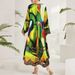 2025 Cross-Border Foreign Trade Middle Eastern Women's Fashion Printed V-Neck Colorful Loose Long Dress_ecoleips.com