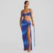European And American Women's Clothing 2025 Summer Fashion Sexy Strapss Slim-Fit Side-Slit Skirt Set For Women_ecoleips.com