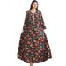 Women's Clothing Large Size Women's V Neck Dress Diamond Fashion Printed Southeast Asian Robe Long Skirt_ecoleips.com