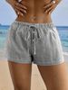Fashion Basic Niche Striped Elastic Lace Casual Shorts Summer New All Match Home Pants Women's Loose And Slim_ecoleips.com