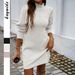 Diyun European And American Elegant Style Solid Color Sleeve Sweater Long Dress Women's Clothing 2025 Autumn Winter_ecoleips.com