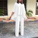 foreign Trade Women's Fashion Elegant Loose Plus-size Irregular Top Wide-leg Pants Set European And American_ecoleips.com