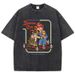 Caring For Your Demon Cat Printing Wash Tshirts Women Street Hip Hop Clothes Cotton Breathable Short Sleeve Summer Soft T-Shirt_ecoleips.com