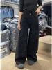 Vintage American Glam Rhinestone Jeans For Women - Loose Fit, Relaxed, High-Waisted Flared Pants With Sparkling Embellishments_ecoleips.com