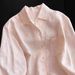SUN! Summer Peach~ Pink Linen Shirt For Women 2026 New Lightweight Breathable Long-Sleeve Turn-Down Collar Loose Top_ecoleips.com