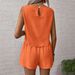 2025 Women's Solid Color Simple Fashion Casual Sleeveless Top And Shorts Set For Women_ecoleips.com