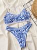 Women's Clothing Women's Sexy High-Waisted Printed Bikini Two-Piece Swimsuit European American Style Swimwear_ecoleips.com