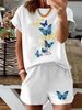 Women’s 2 Piece Outfit Set – Oversized Graphic T-Shirt And Biker Shorts Matching Set, Casual Summer Lounge Tracksuit For Daily Wear-306_ecoleips.com