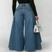 2027 Fashion European-USA Style Cowboy Pants Women Mid Waist Denim-Like Long Swing Pure Color Jeans S-3XL_ecoleips.com