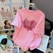 Women's Oversized Short Sleeve T-Shirt Loose Fit round Neck Cotton Tee Fashionable Casual Summer Top Trendy Ins Style Blouse_ecoleips.com