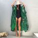 New European And American Style Hooded Cardigan, Loose Plus Size, Beach Vacation Sun Protection Jacket, Bikini Cover-up,_ecoleips.com