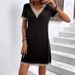 Women's Lace V-Neck Knitted Dress A-Line Summer Mid-Length Gown Elegant Flowy Short Sleeve Fashion_ecoleips.com