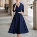 2026 New Spring Women's Clothing, Cross-Border European And American Dresses, Elegant Waist-Cinching Slim-Fit French_ecoleips.com