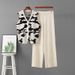 Leopard Print Knit Set Sleeveless Cross Border Cardigan Spring Summer Loose Fitting Elegant Top Casual Sporty Wide Leg Pants Two Piece_ecoleips.com