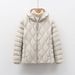 New 90 Fleece Women's Clothing Autumn And Winter New Light And Thin Down Jacket Wavy Pattern Women's Hooded Jacket_ecoleips.com