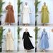 Elegant Muslim Dress For Women – Modest Long Skirt With Lace Patchwork, Slim Waist Design, Turkey Fashion (White/Black/Apricot/Sky Blue/Caramel)_ecoleips.com