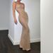Women's Clothing Sexy Dress Suspender Long Dress Slim Hot Girl Style Nude Mesh Dress Rhinestone_ecoleips.com
