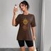 Women's Casual Round Neck Short Sleeve T-Shirt Multi-Color Style Simple Fashionable Sports Top Solid Print Loose Fit_ecoleips.com