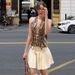 Women's Clothing Spring European American Style Women's High End Temperament Backless Vest Halter Neck Sequin Mini Leopard Print Top_ecoleips.com