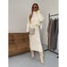 2024 Autumn Winter New European American Cross-Border Women's Lazy Style Knitted Sweater Elegant Half Skirt_ecoleips.com