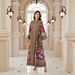 Modest Abaya Dress Women's Ethnic Maxi Dress V-Neck Long Sleeve Printed Loose Fit Full Hem Dress For Middle East_ecoleips.com