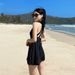Women's Swimsuit Halter Neck Bikini New Sexy And Fashionable Black Swimsuit SlimmingOne-piece Swimsuit_ecoleips.com