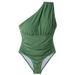 Aria Basics Factory Direct Ins-style One-piece Asymmetrical Shoulder Swimsuit For Women, New Korean Version High-waisted Slimming_ecoleips.com
