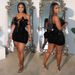 Women's Clothing Deep V Tube Top Feather Hip Wrapped Short Dress_ecoleips.com