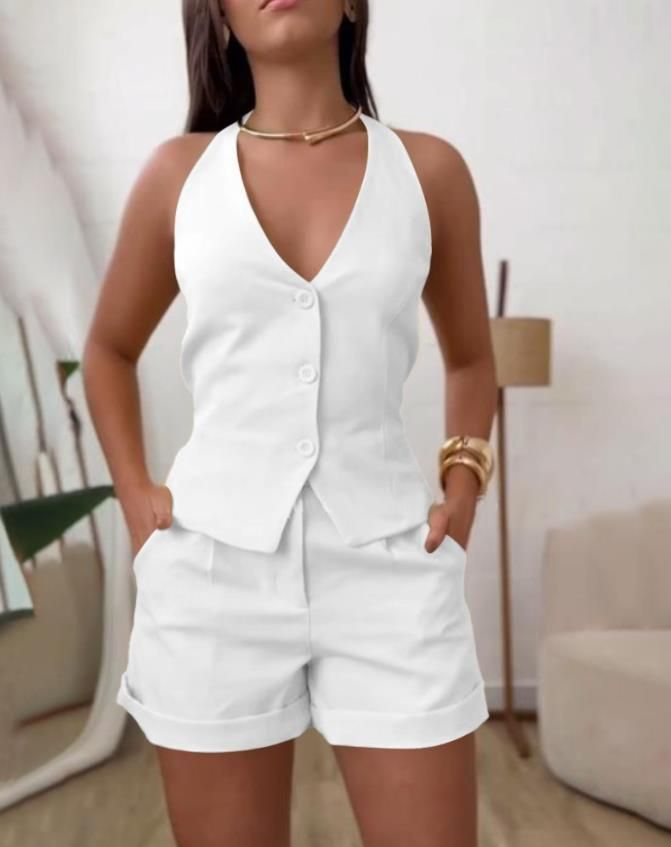 2025 New Cross-Border Sleeveless Vest Casual Suit For Women_ecoleips.com