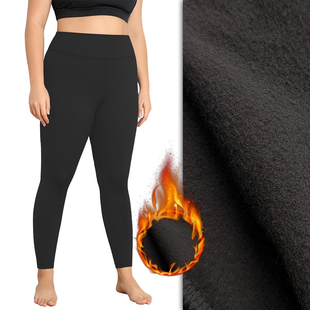 Women's Clothing Plus Size Winter Fleece Yoga Pants High Waist Tummy 1XL 5XL Winter Yoga Pants_ecoleips.com