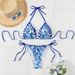 Women's Clothing Sexy Three-Point Bikini Backless Strap Print Two-Piece Set Women's Swimsuit Polyester Fabric Bikini Set_ecoleips.com
