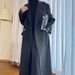 High-End Shoulder Coat For Women, Suit Collar With Padded Shoulders, Thickened Long Wool Cashmere Coat, Double-Sided_ecoleips.com