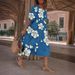 Women's Rainbow-Printed Waist-Slimming Dress_ecoleips.com