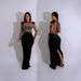 Women's Long Sleeve Dress Mesh Hot Fix Rhinestone Solid Color See Through Fashionable Style_ecoleips.com