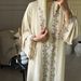 Women's Elegant Long Dress Lace Trim Shimmering Embroidery Travel Wear Loose Robe Fashion Muslim Clothing_ecoleips.com
